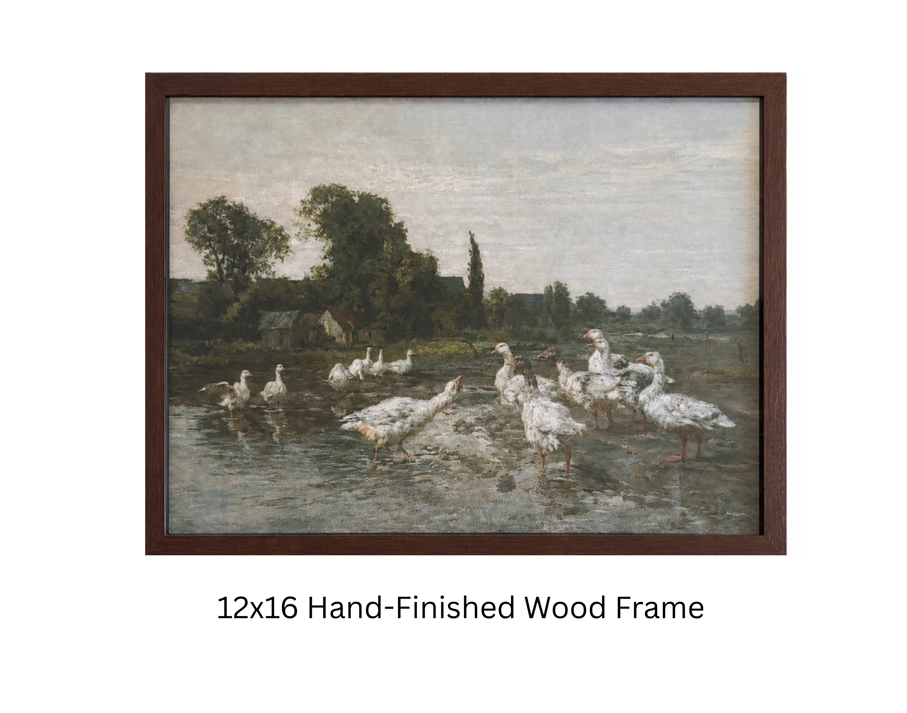 Vintage Geese Landscape Print