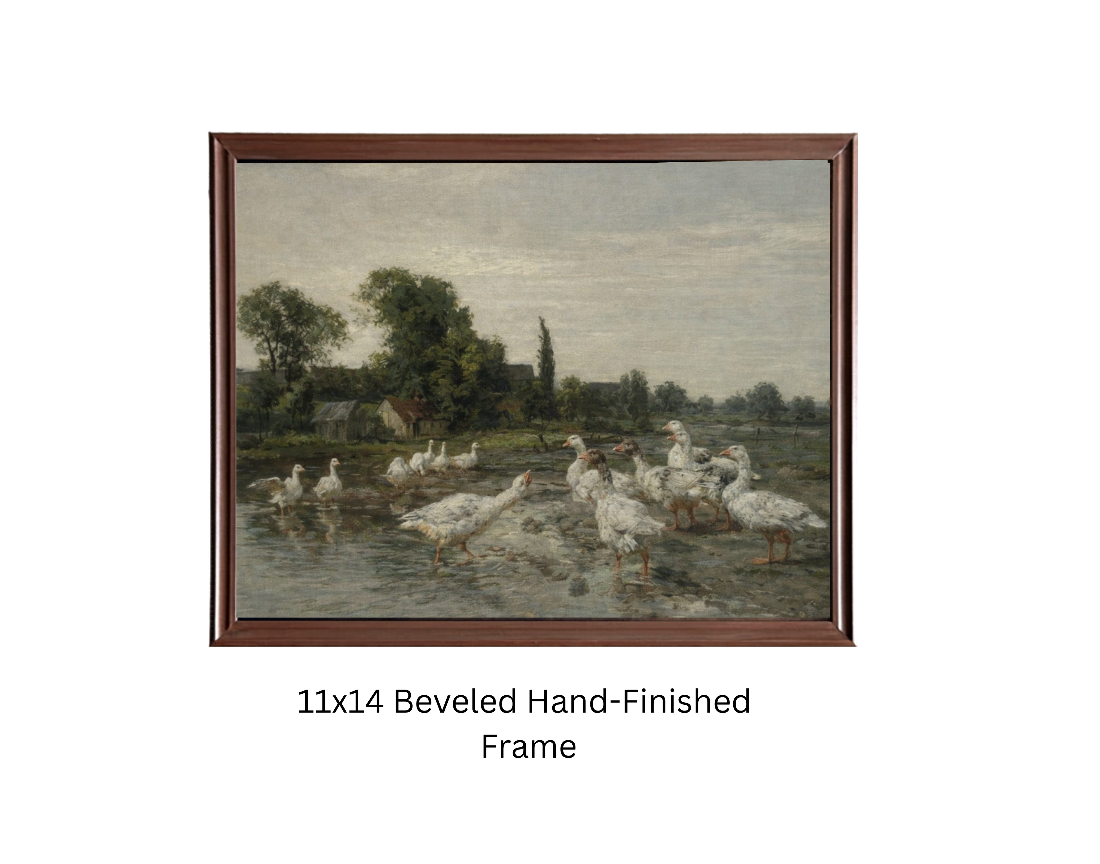 Vintage Geese Landscape Print