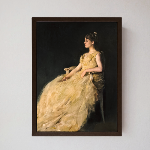 Elegant Lady in Yellow Dress | Fine Art Reproduction | Vintage Portrait Fine Art Print