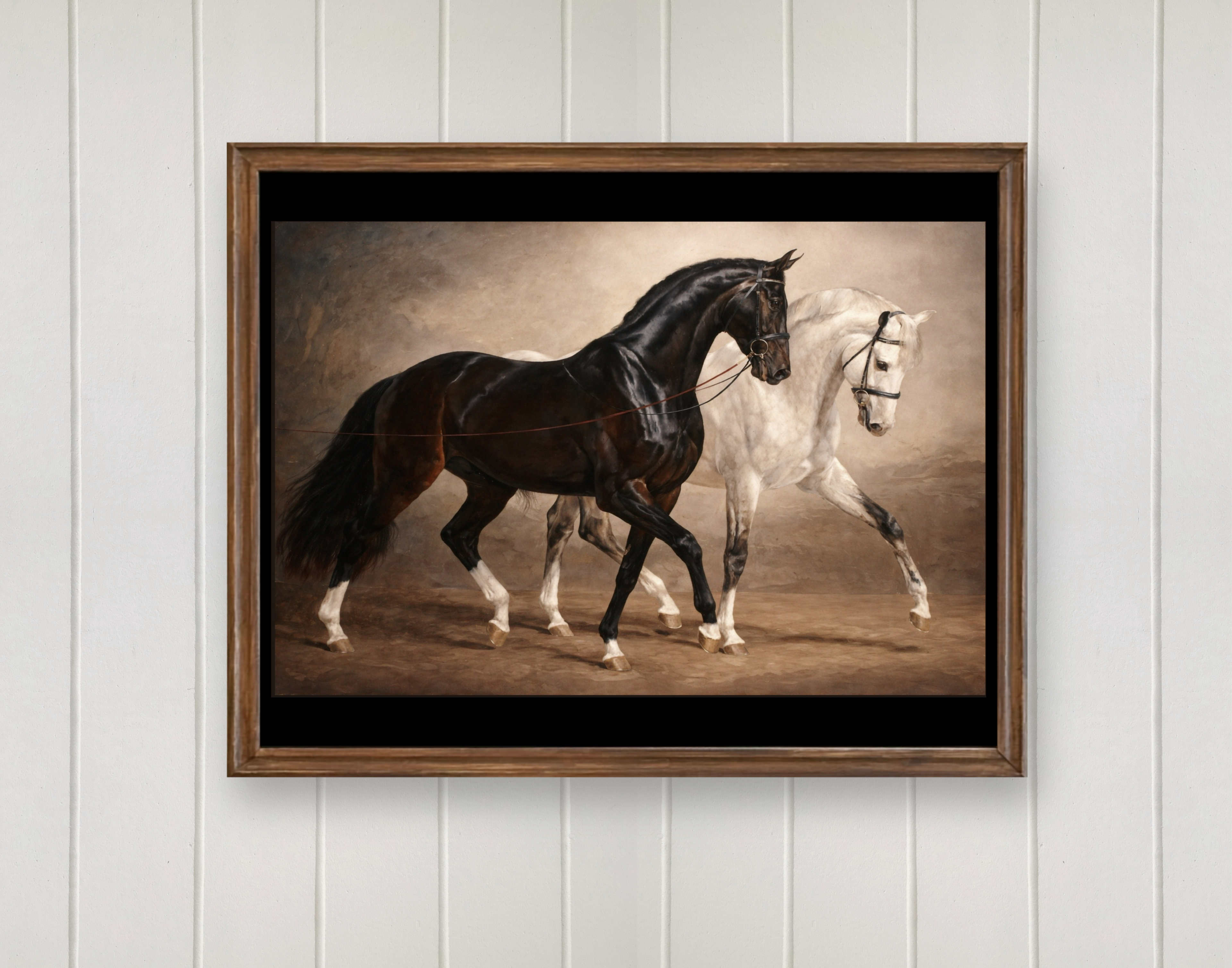 Vintage Style Equestrian Art Print- Framed 11x14