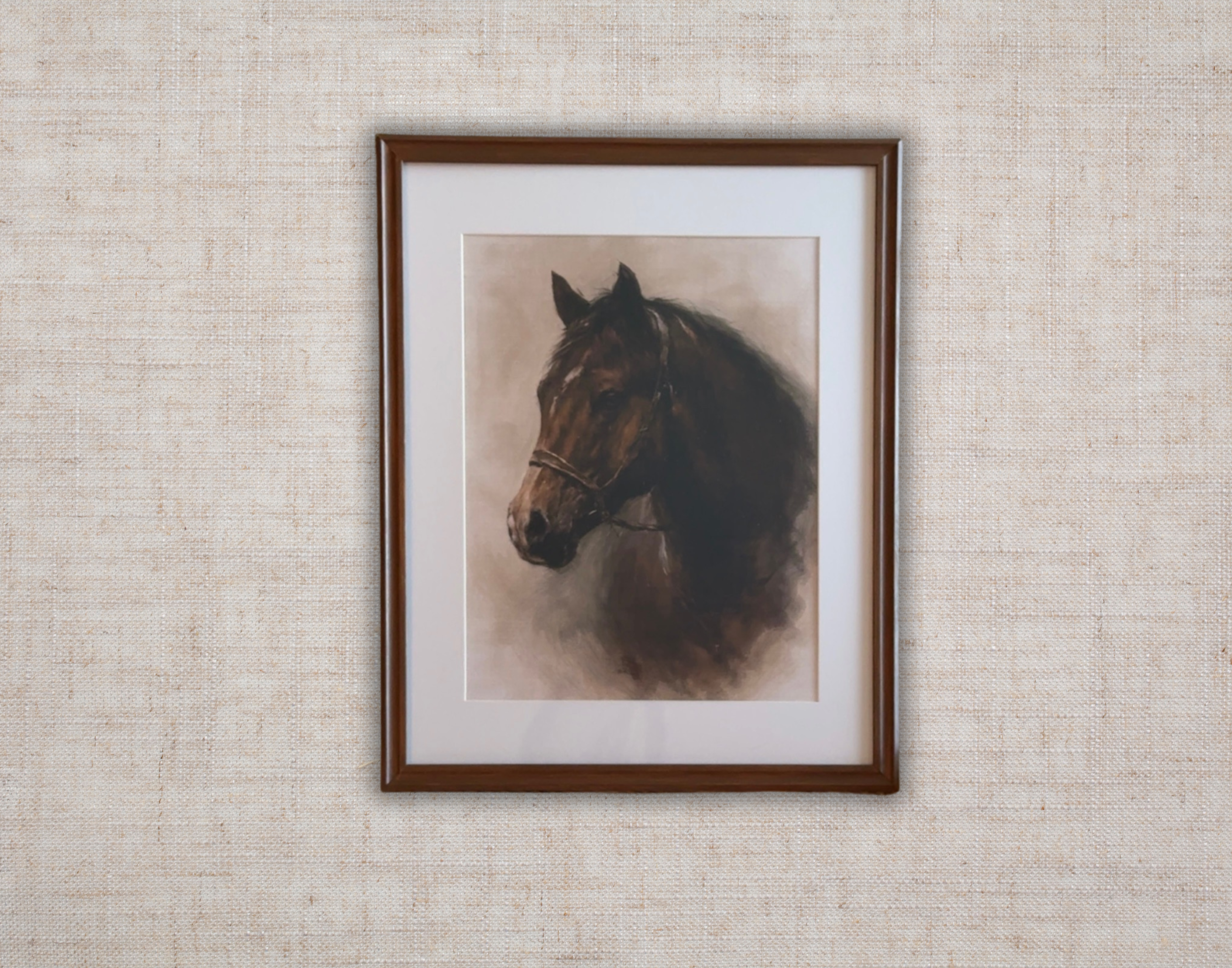 Vintage Style Horse Print- Framed 11x14