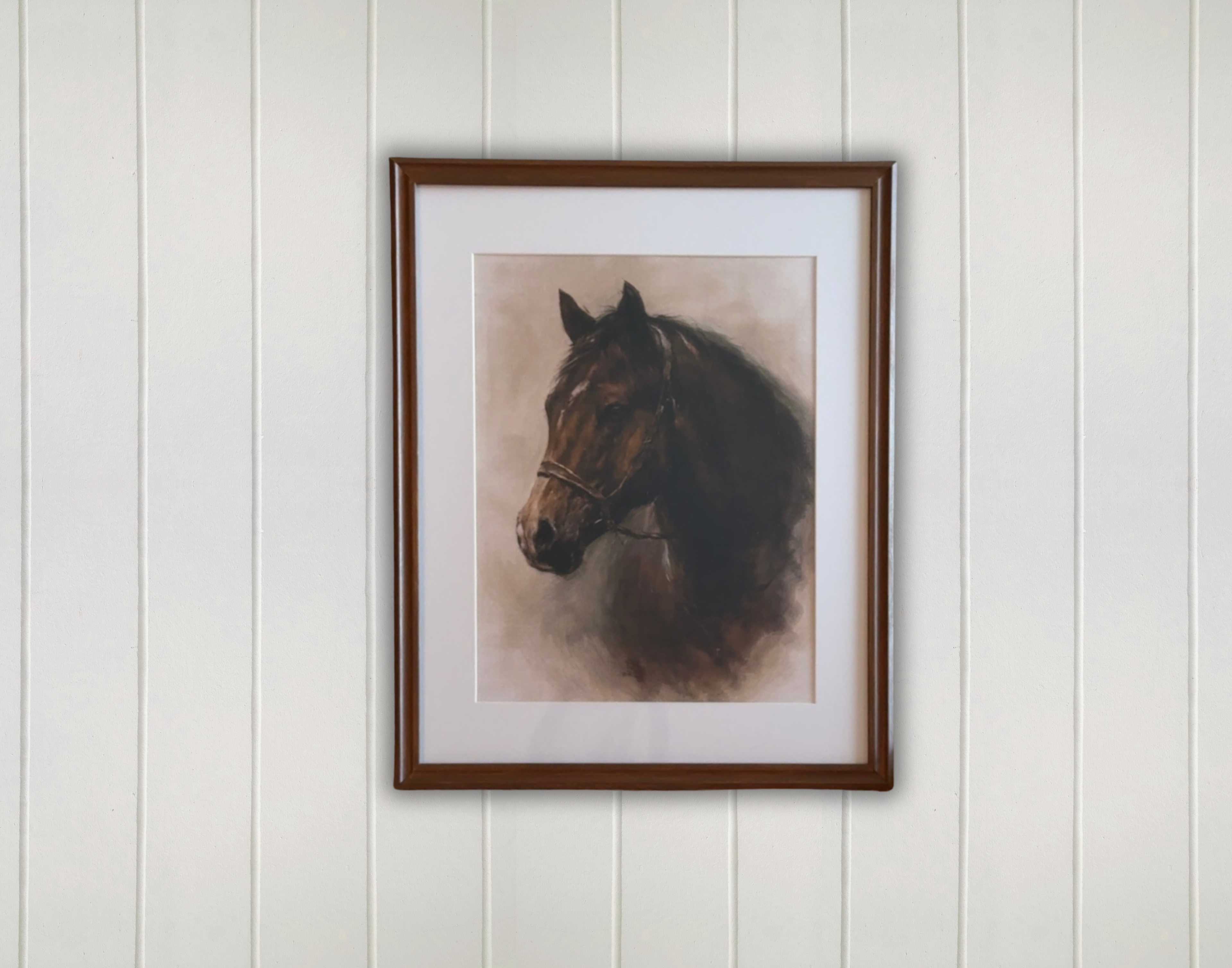Vintage Style Horse Print- Framed 11x14