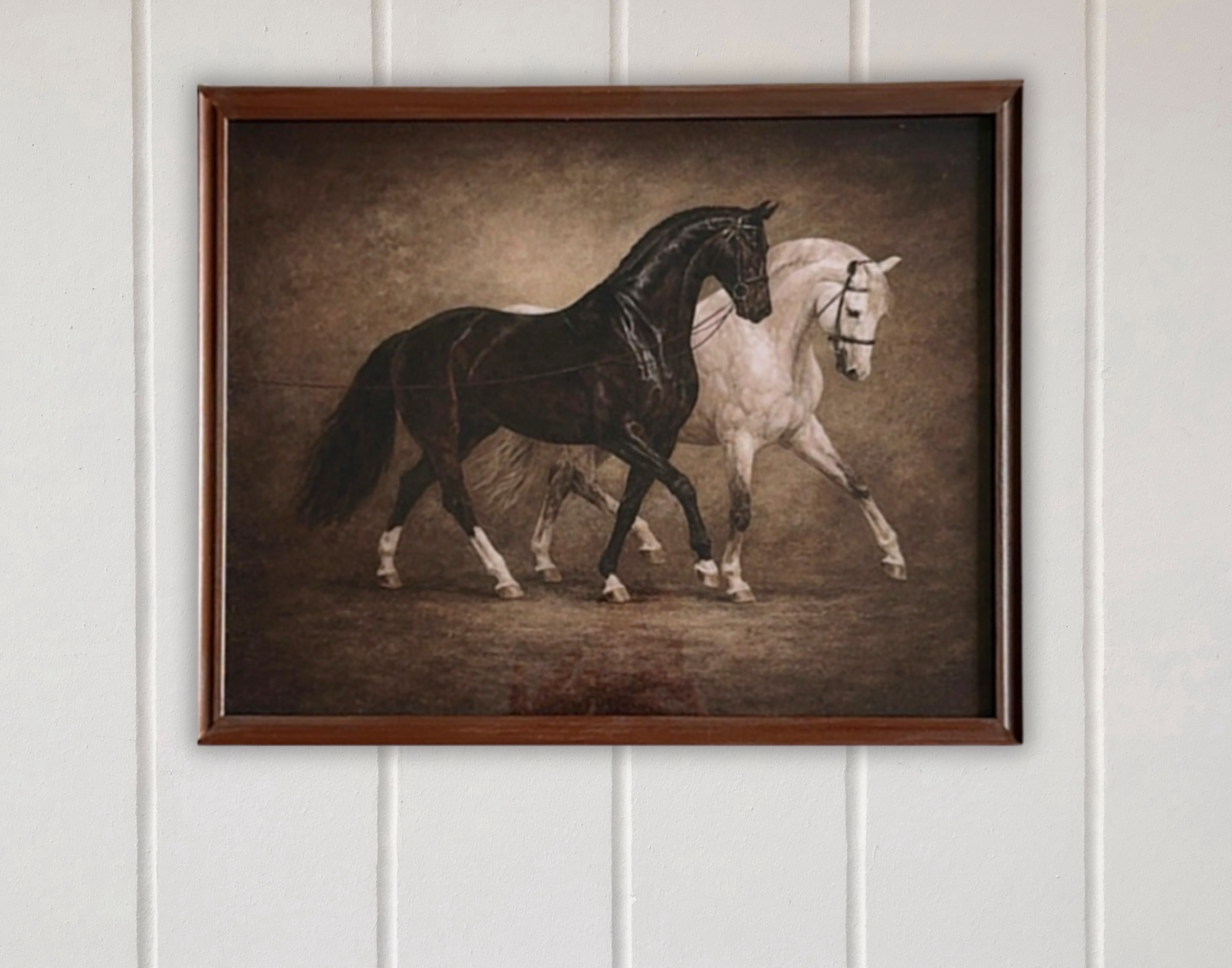 Moody Vintage Style Equestrian Framed Art
