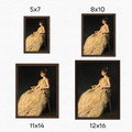 Elegant Lady in Yellow Dress | Fine Art Reproduction | Vintage Portrait Fine Art Print