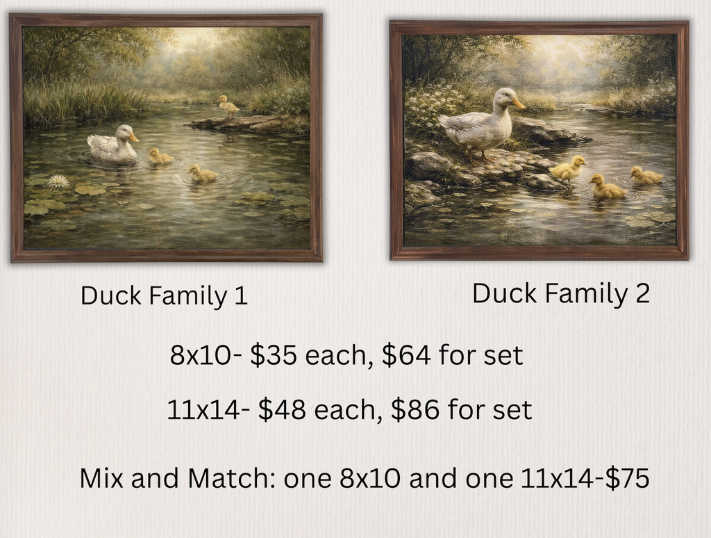 Vintage Style Duck Family Set