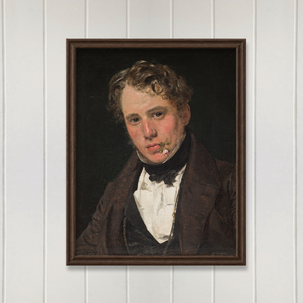 Portrait of the Painter Wilhelm Marstrand (1836) by Christen Købke | Premium Vintage Wall Art Print