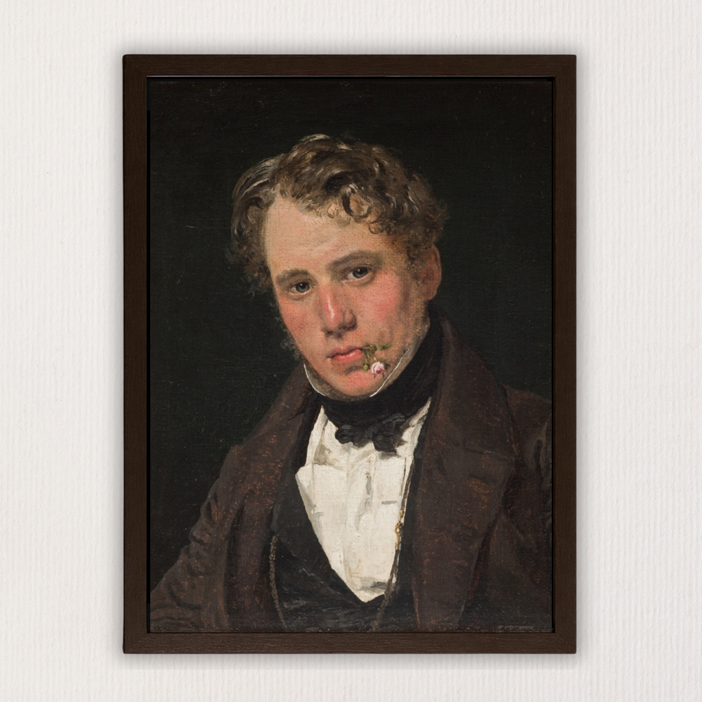 Portrait of the Painter Wilhelm Marstrand (1836) by Christen Købke | Premium Vintage Wall Art Print