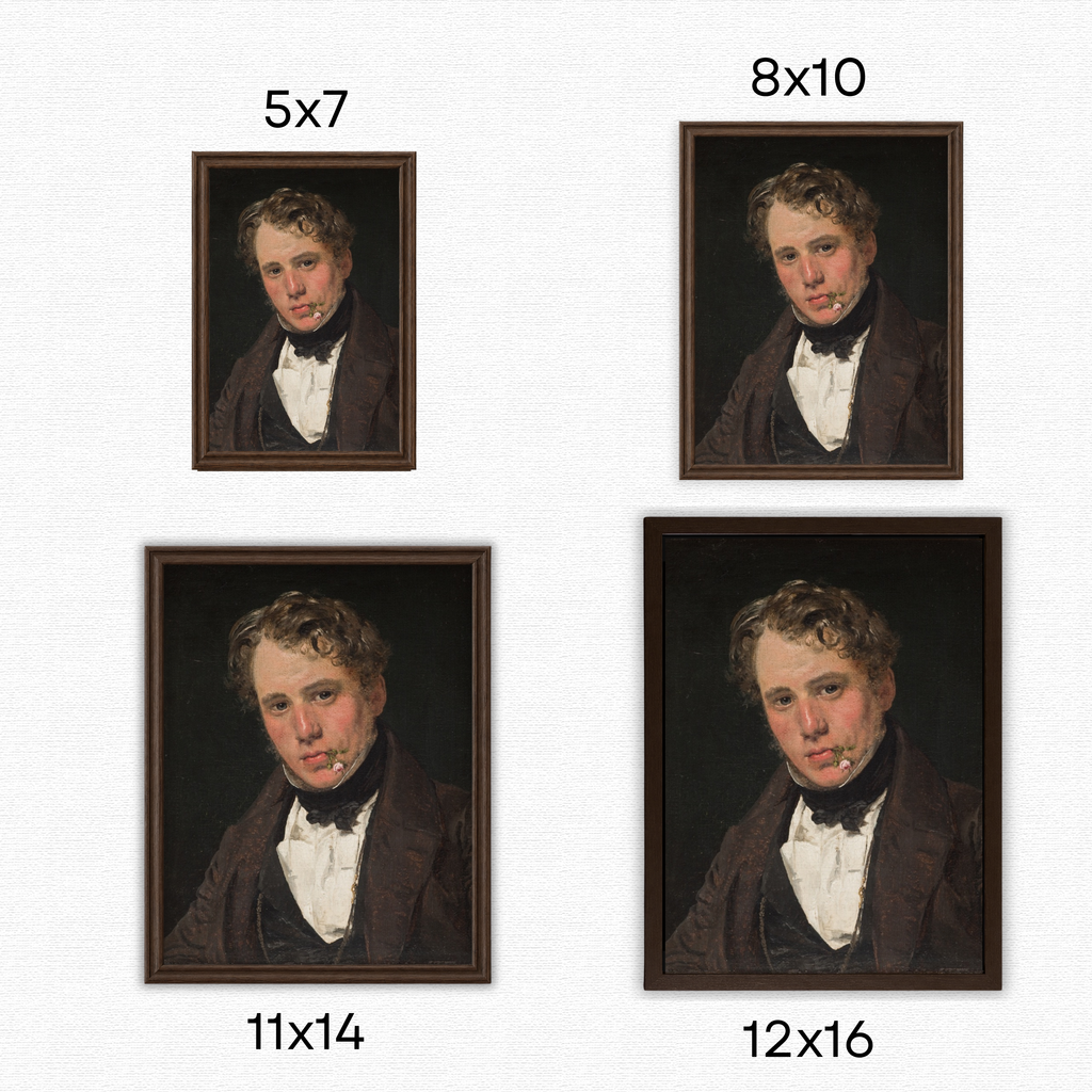 Portrait of the Painter Wilhelm Marstrand (1836) by Christen Købke | Premium Vintage Wall Art Print