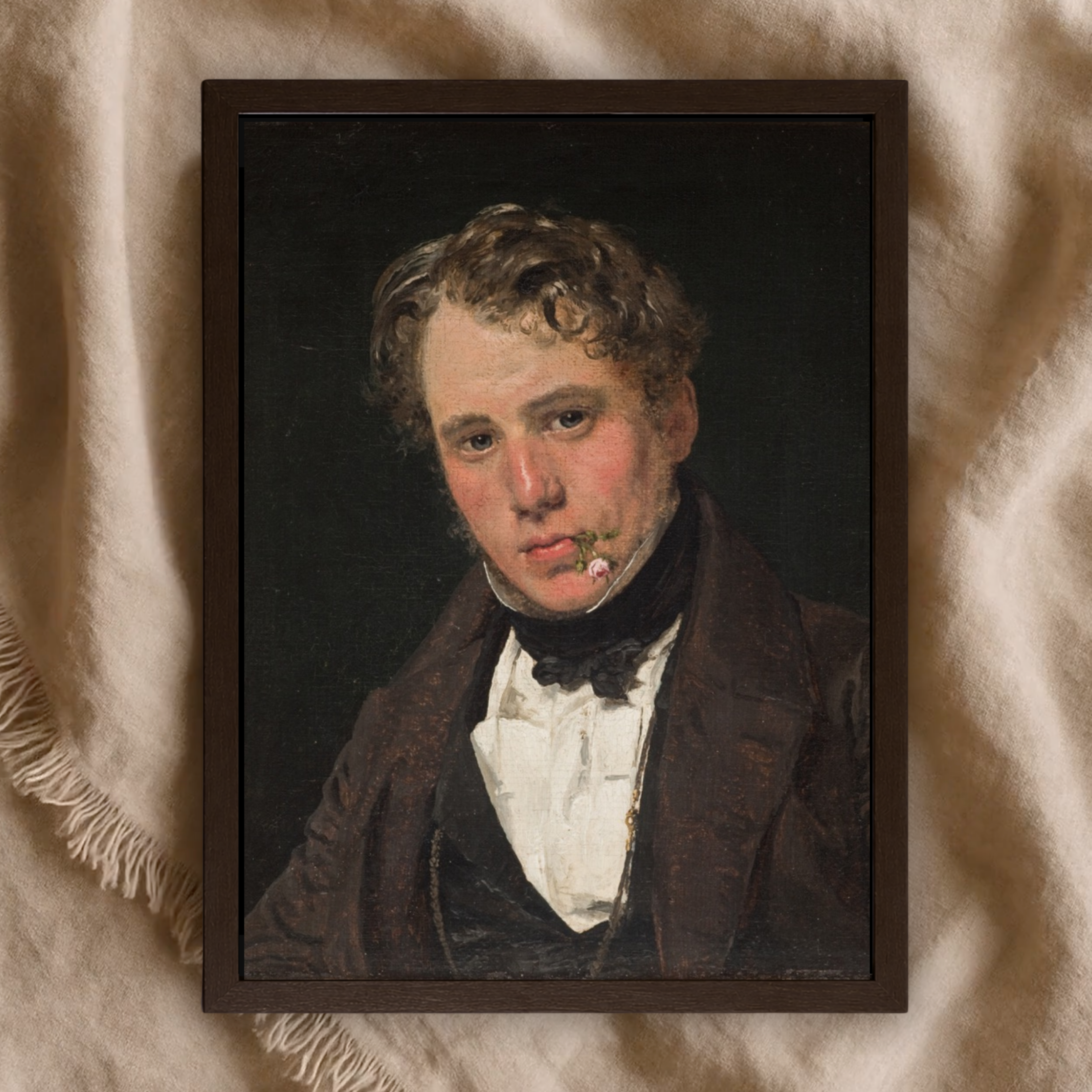 Portrait of the Painter Wilhelm Marstrand (1836) by Christen Købke | Premium Vintage Wall Art Print
