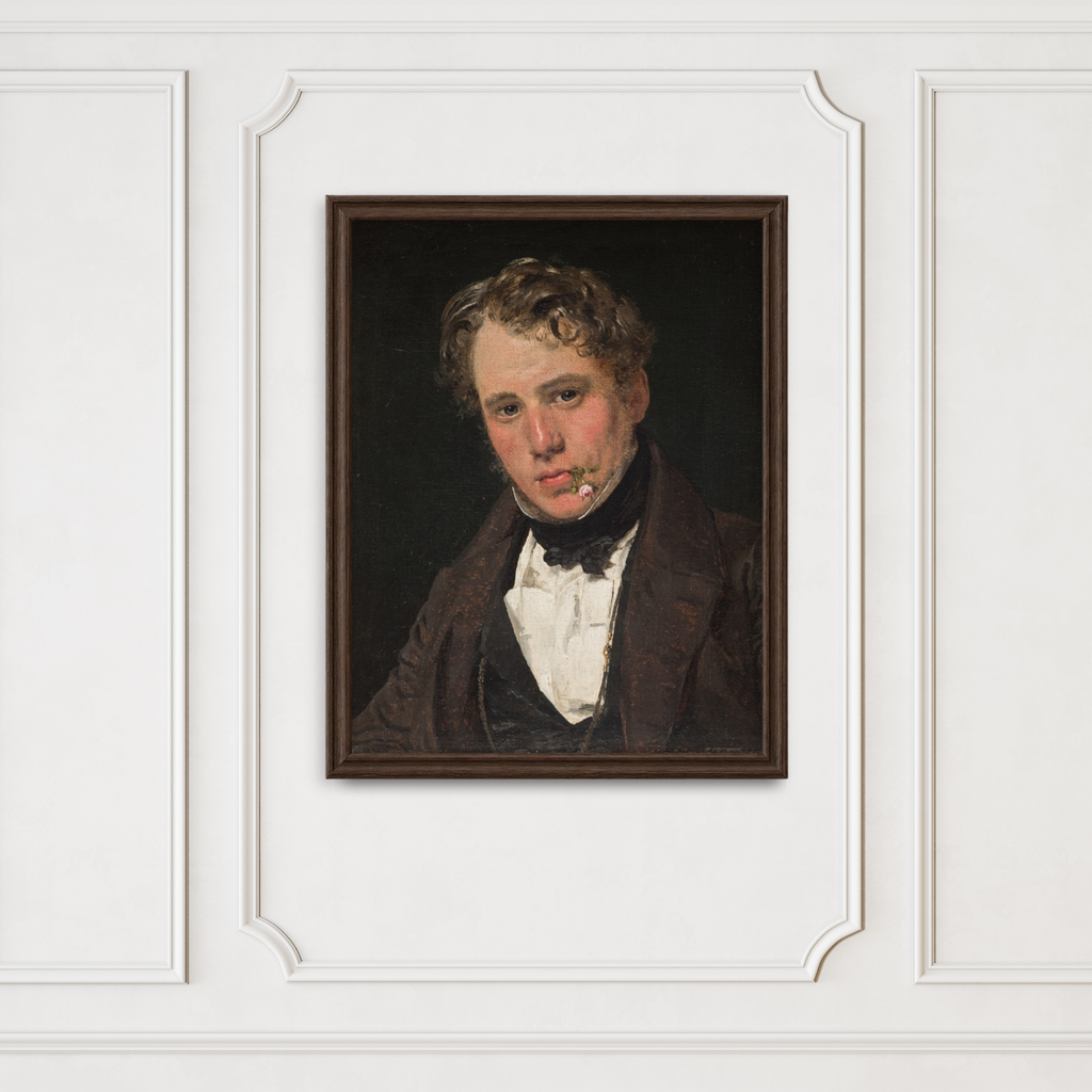 Portrait of the Painter Wilhelm Marstrand (1836) by Christen Købke | Premium Vintage Wall Art Print