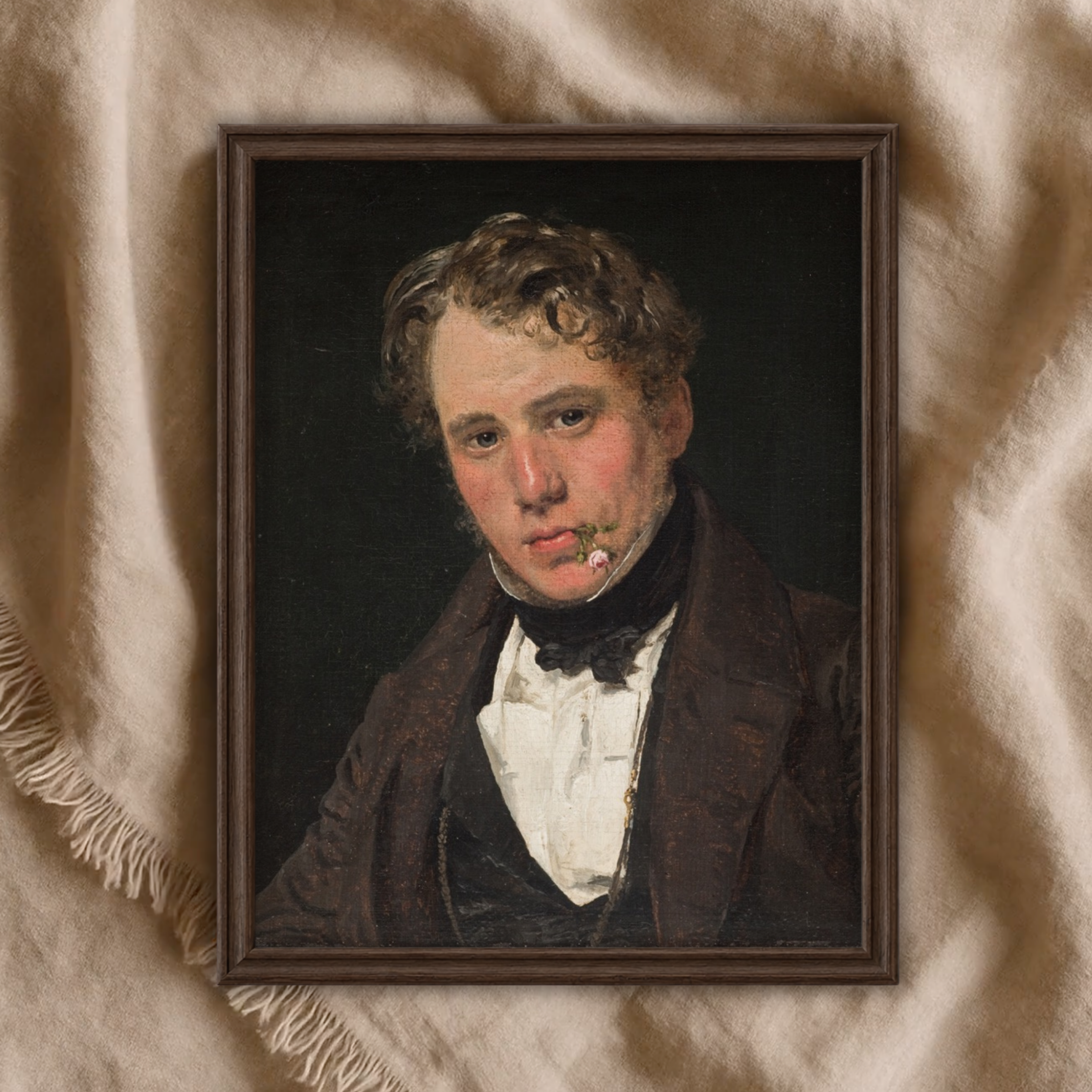 Portrait of the Painter Wilhelm Marstrand (1836) by Christen Købke | Premium Vintage Wall Art Print